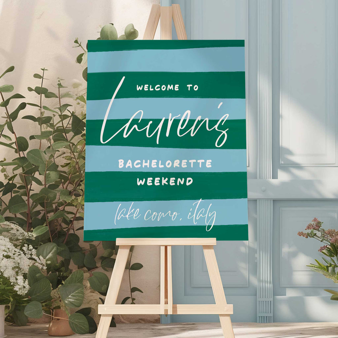Lake Como Bachelorette Welcome Sign
