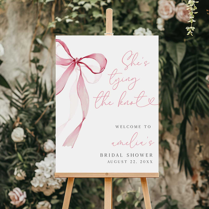 She's Tying the Knot Bridal Shower Welcome Signs