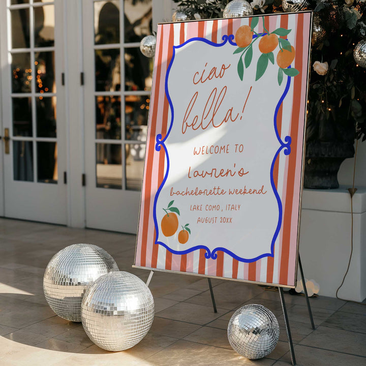 Italian Style Bridal Shower Welcome Sign