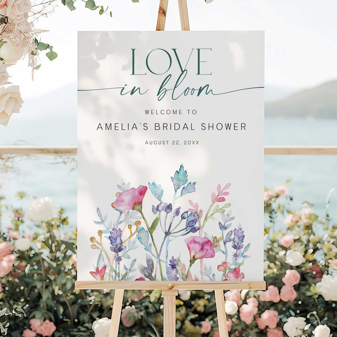 Purple Wildflower Welcome Sign