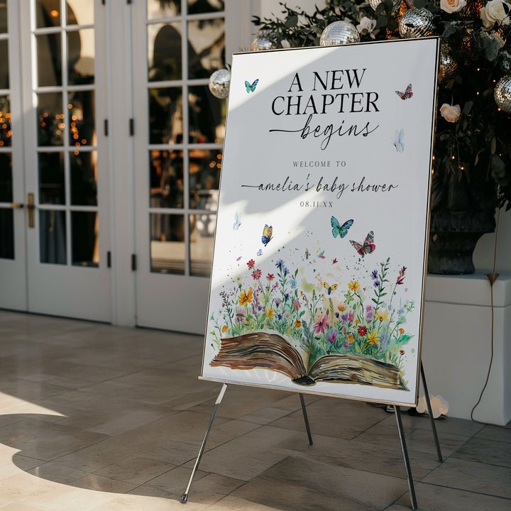 Chapter End Sign Open Book New Chapter Welcome Sign Editable Template – OhHappyPrintables