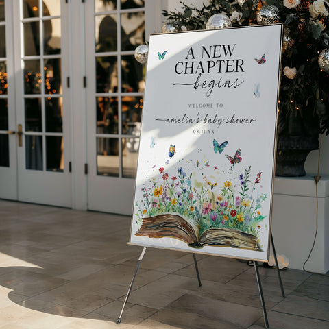Open Book New Chapter Welcome Sign Editable Template – OhHappyPrintables