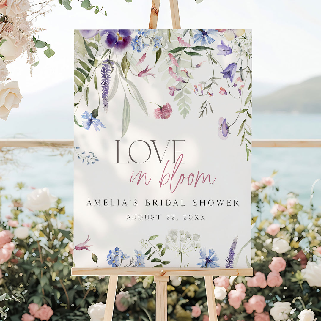 Purple Love In Bloom Welcome Sign