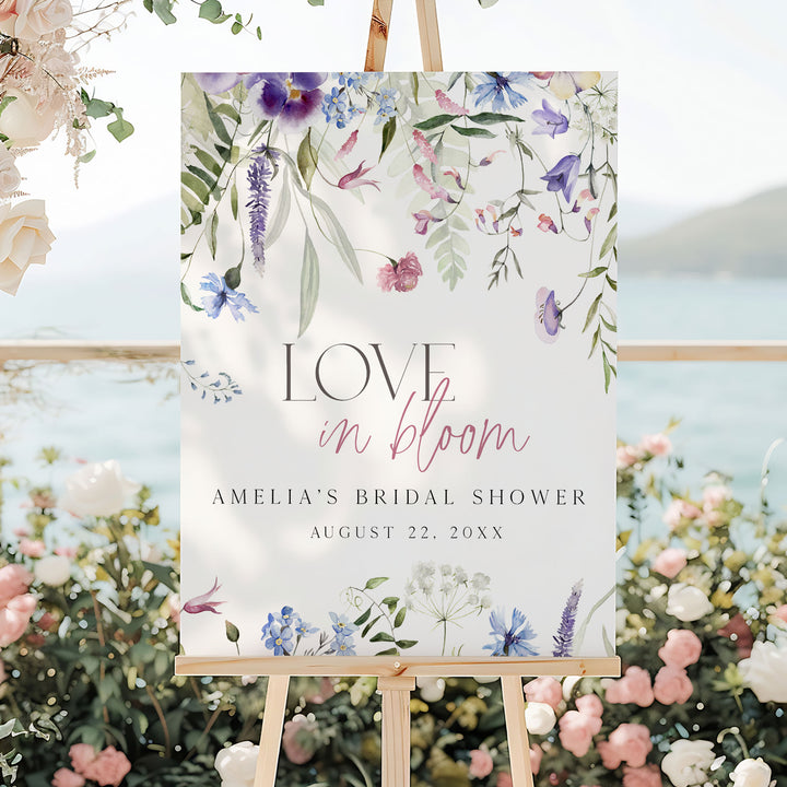 Purple Love In Bloom Welcome Sign