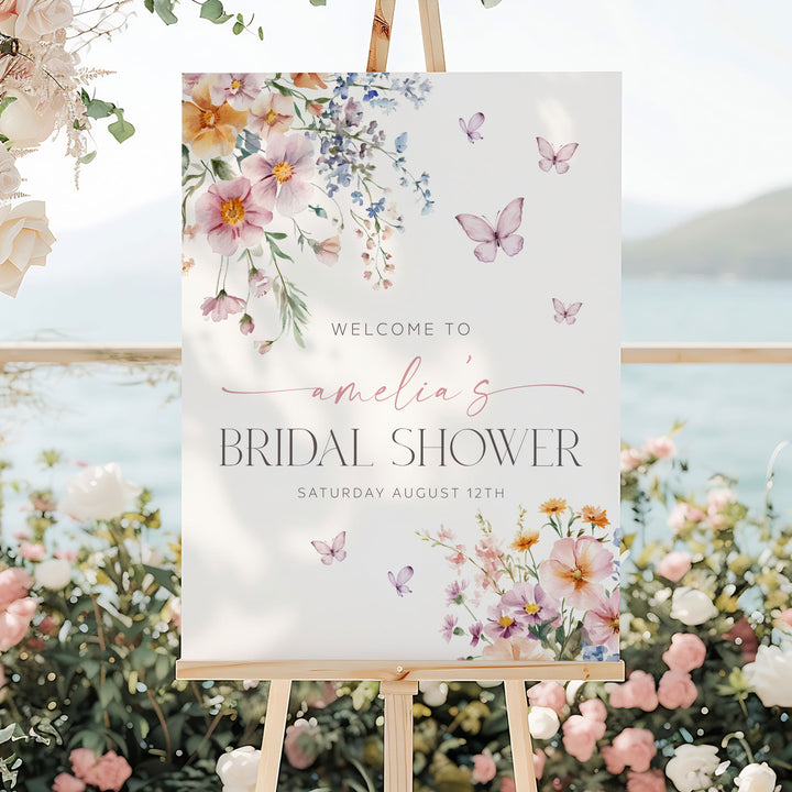 Wildflower Floral Lifetime Of Butterflies Welcome Sign