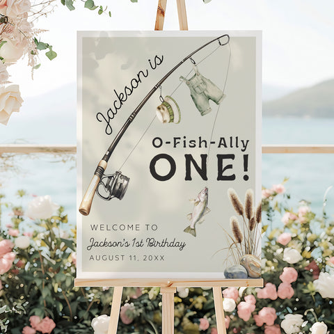 O-Fish-Ally One Rod Welcome Sign
