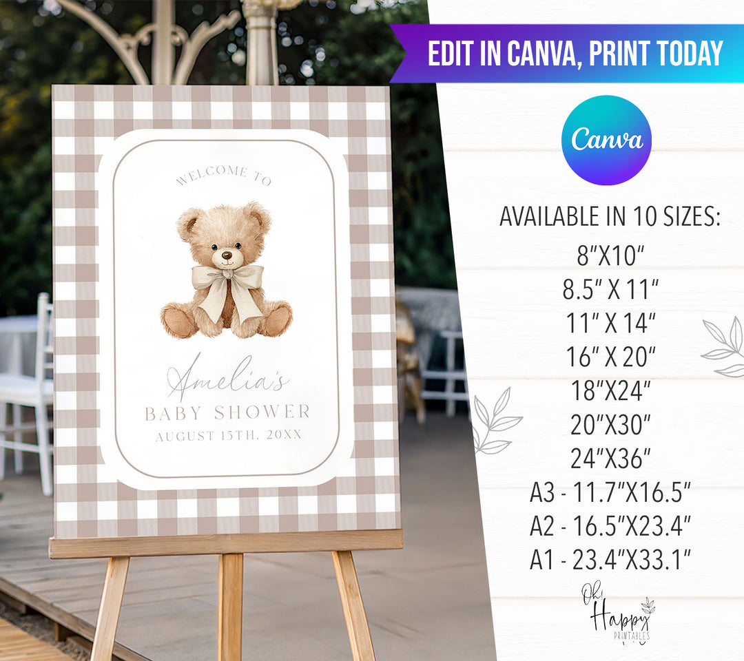 We Can Bearly Wait Neutral Welcome Sign