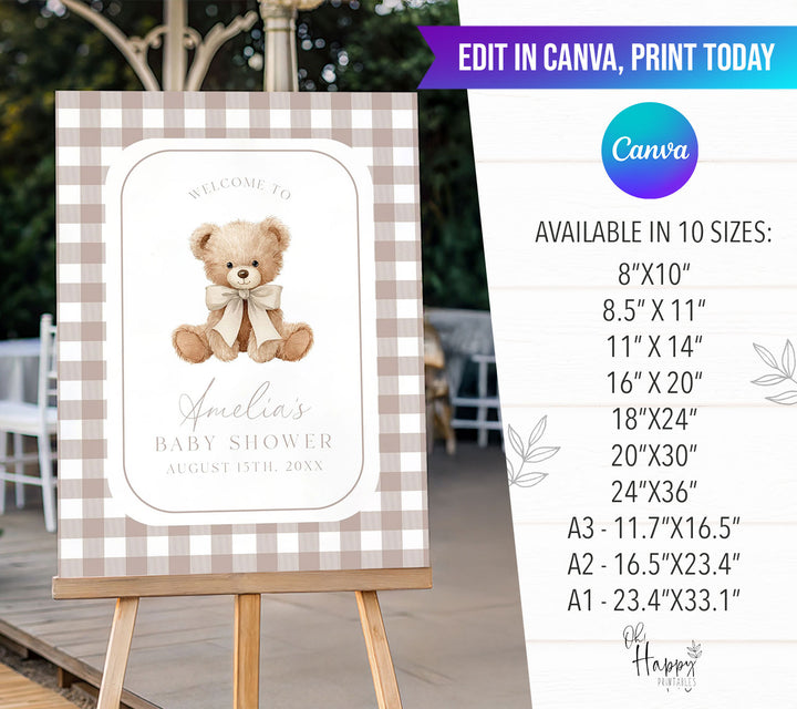 We Can Bearly Wait Neutral Welcome Sign