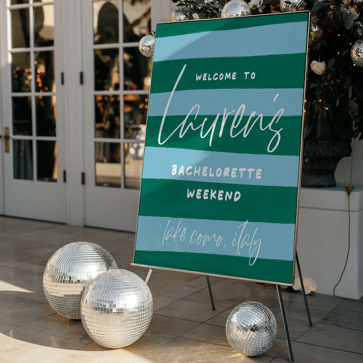 Lake Como Bachelorette Welcome Sign