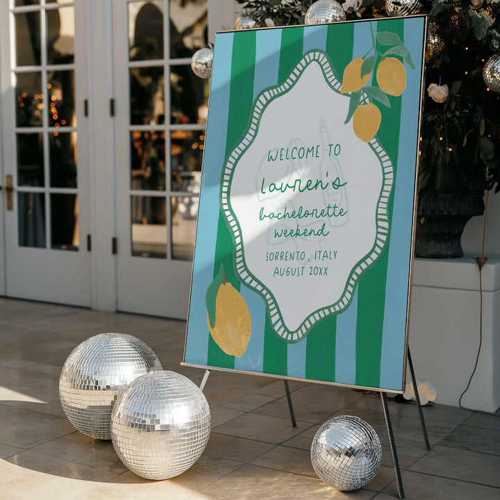 Mediterranean Bridal Shower Welcome Sign
