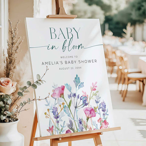 Baby In Bloom Welcome Sign