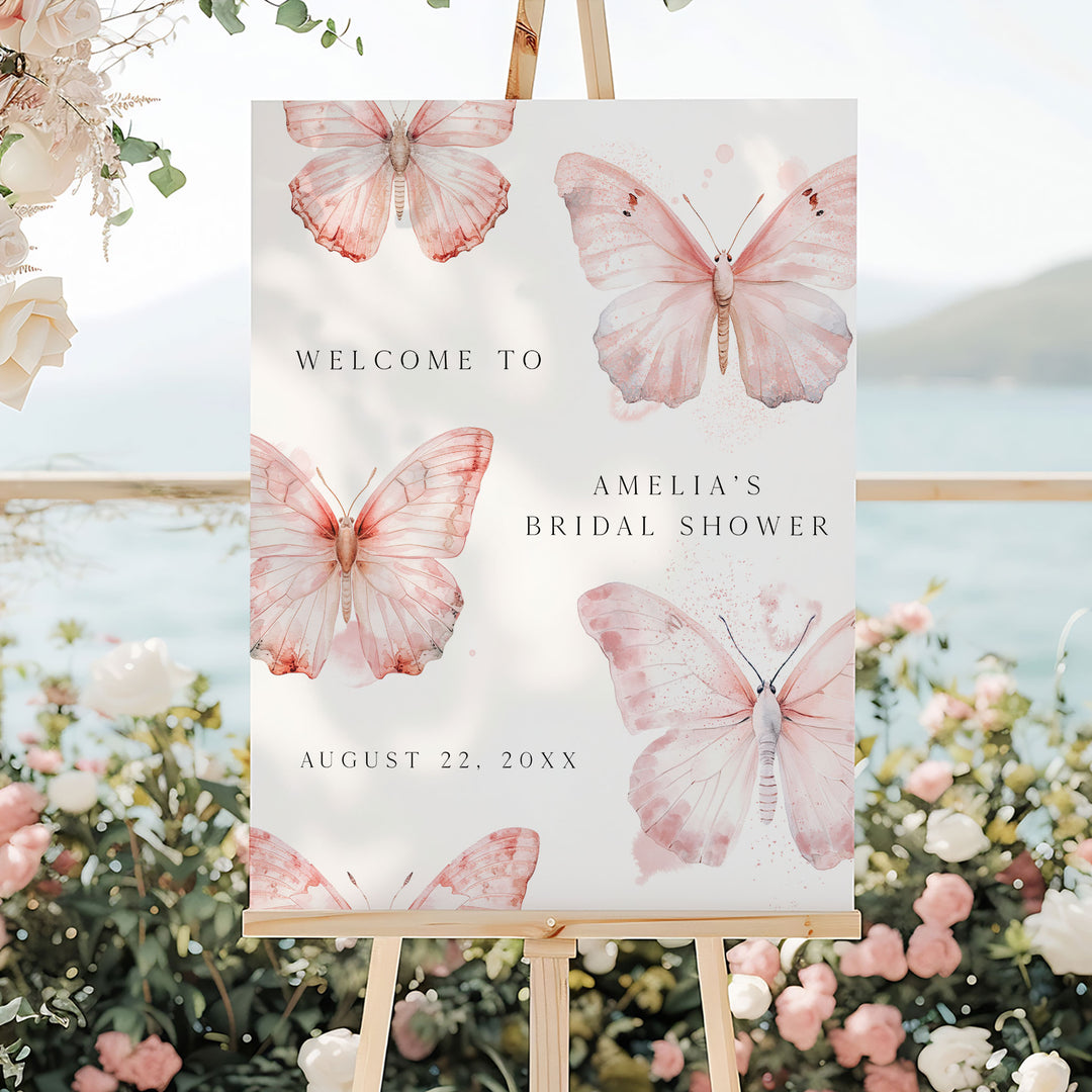 Pink Lifetime Of Butterflies Welcome Sign