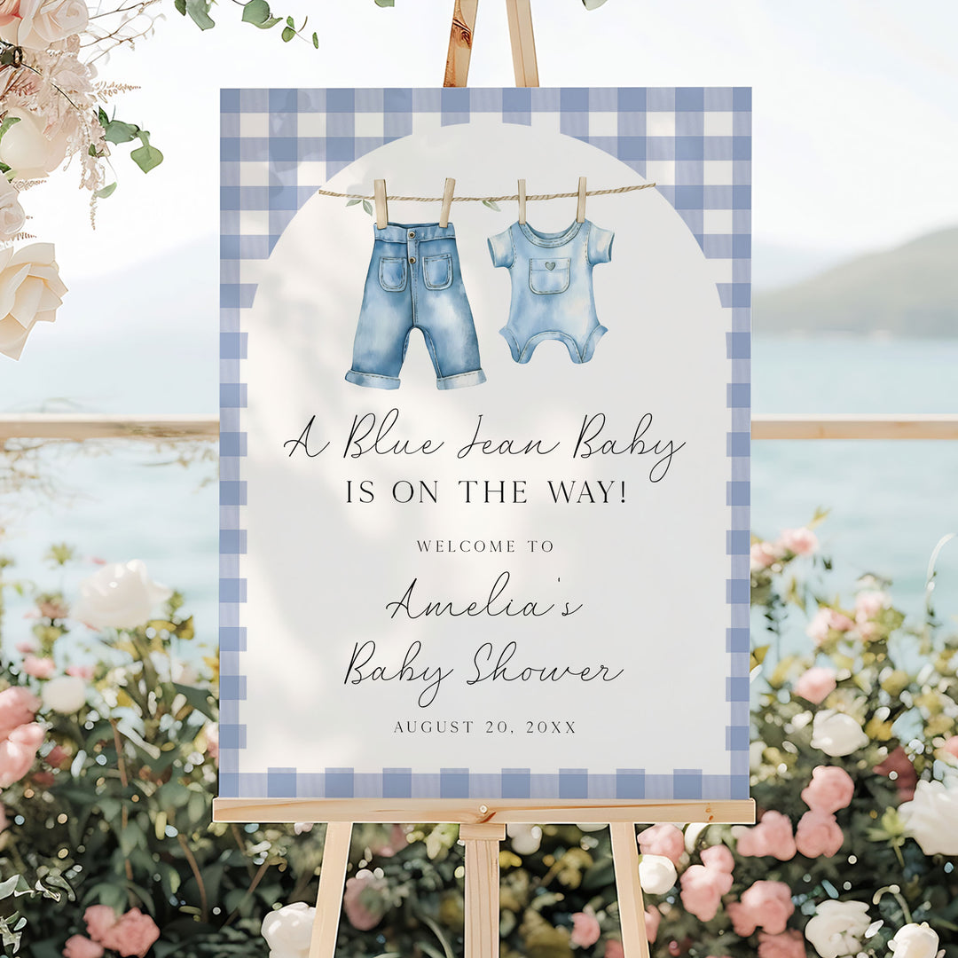 Blue Jean Baby Arch Welcome Sign