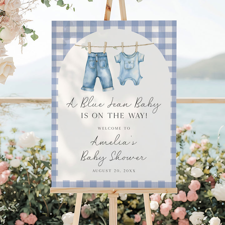Blue Jean Baby Arch Welcome Sign