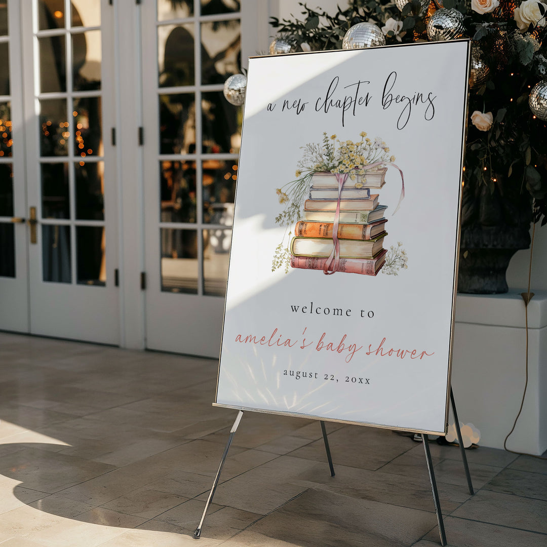 Simple Floral New Chapter Welcome Sign
