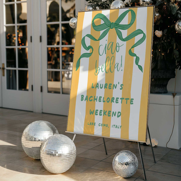 Italian Yellow Bridal Shower Welcome Sign