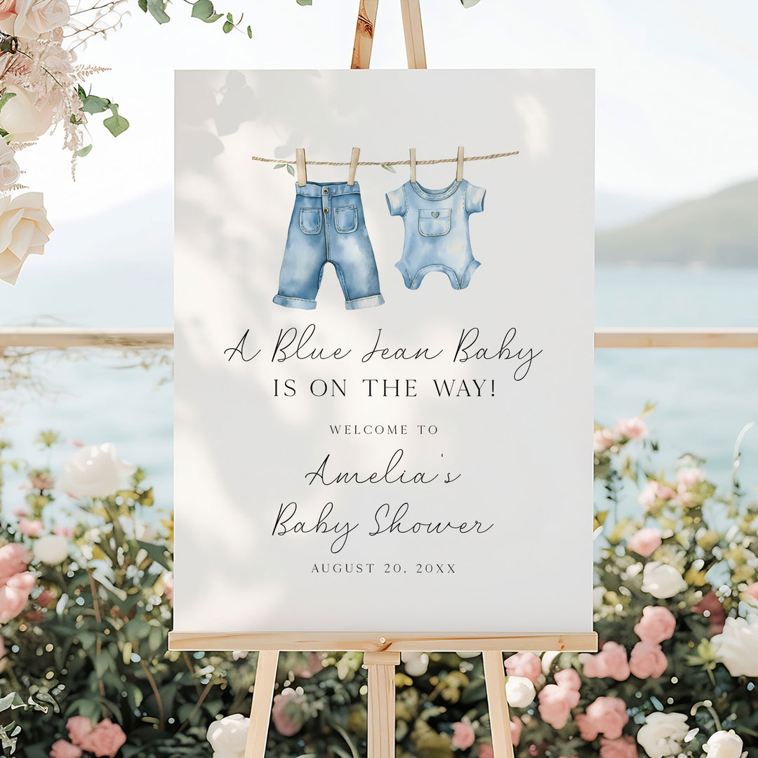Blue Jean Baby Simple Welcome Sign