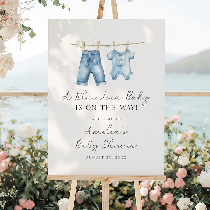 Blue Jean Baby Simple Welcome Sign