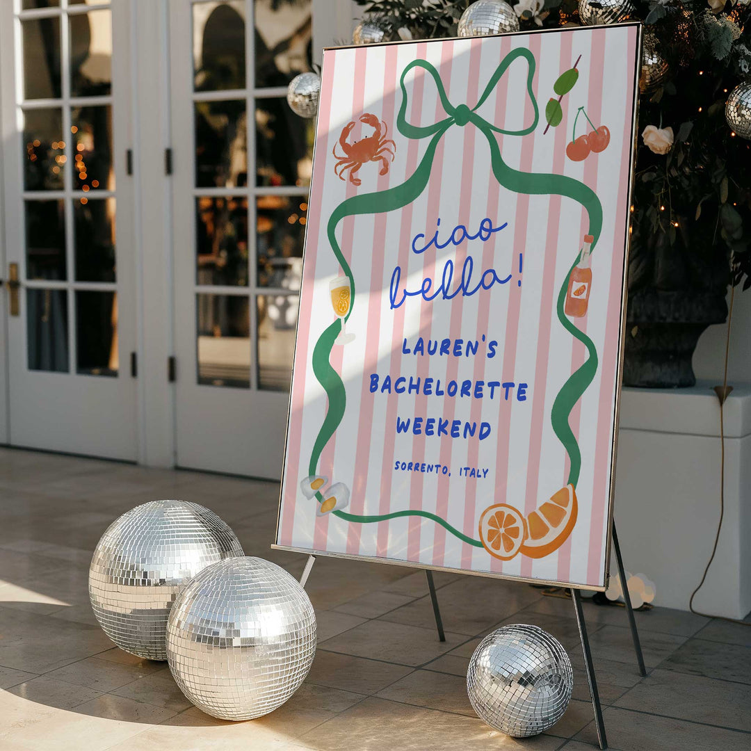 Ciao Bella Bridal Shower Welcome Sign