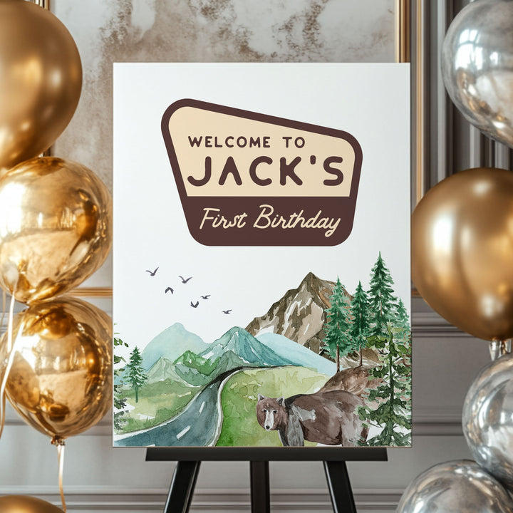 One Happy Camper Watercolour Welcome Sign