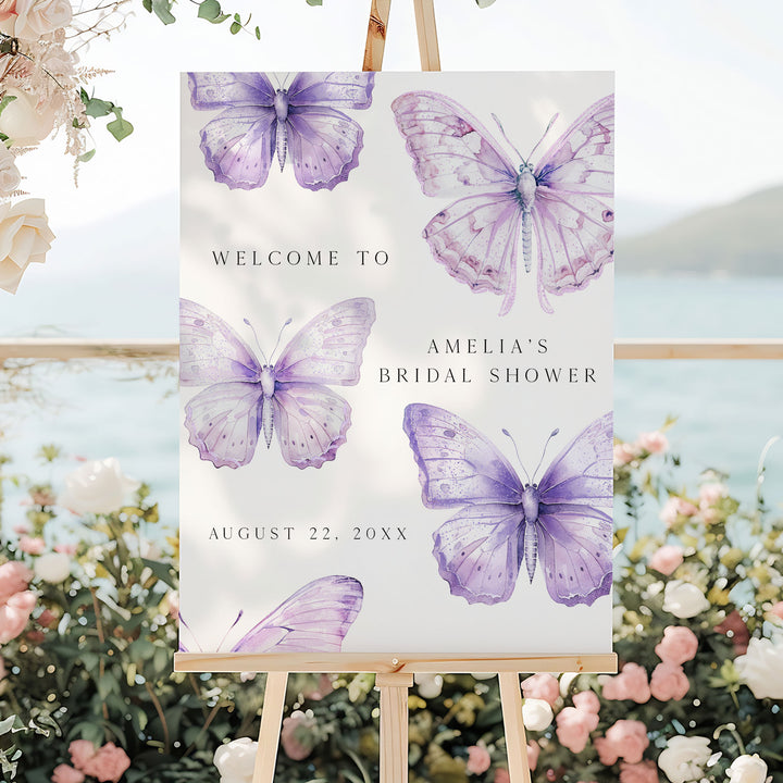 Purple Lifetime Of Butterflies Welcome Sign