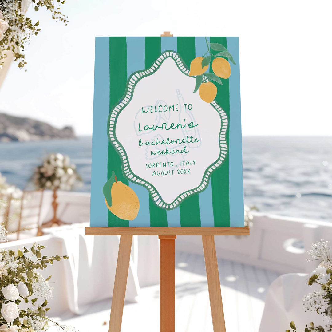 Mediterranean Bridal Shower Welcome Sign