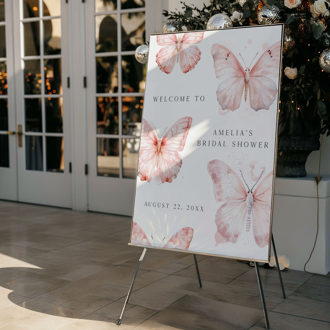 Pink Lifetime Of Butterflies Welcome Sign