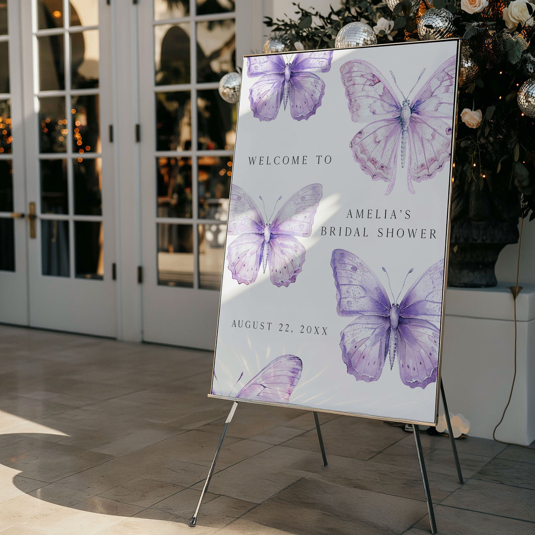 Purple Lifetime Of Butterflies Welcome Sign