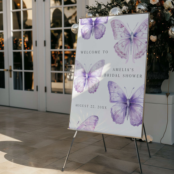 Purple Lifetime Of Butterflies Welcome Sign