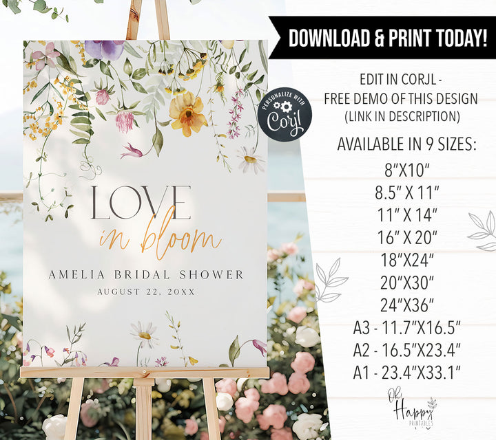 Yellow Love In Bloom Welcome Sign