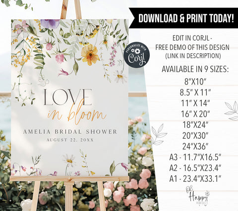 Yellow Love In Bloom Welcome Sign