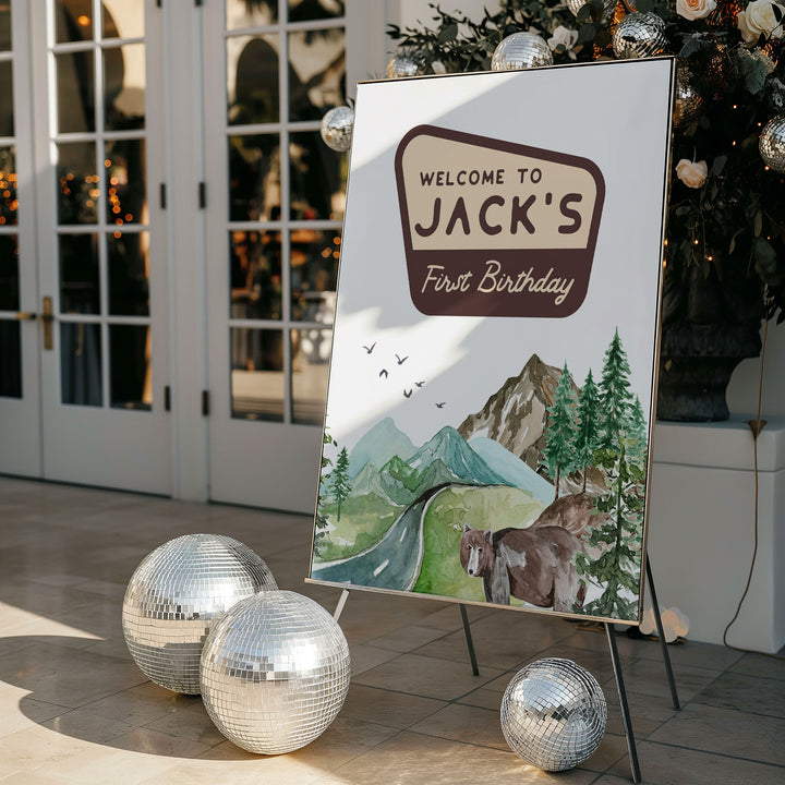 One Happy Camper Watercolour Welcome Sign