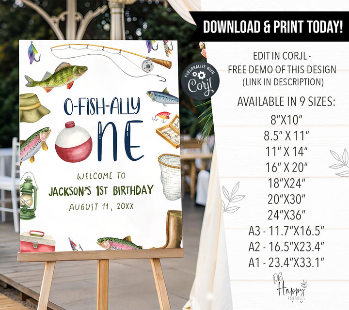 O-Fish-Ally One Fishing Border Welcome Sign