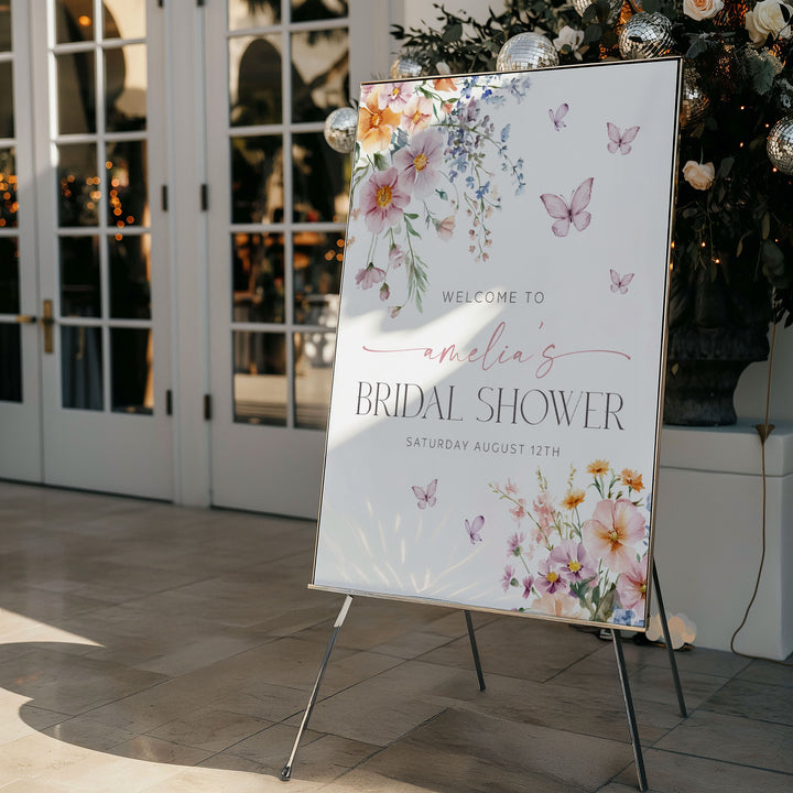 Wildflower Floral Lifetime Of Butterflies Welcome Sign