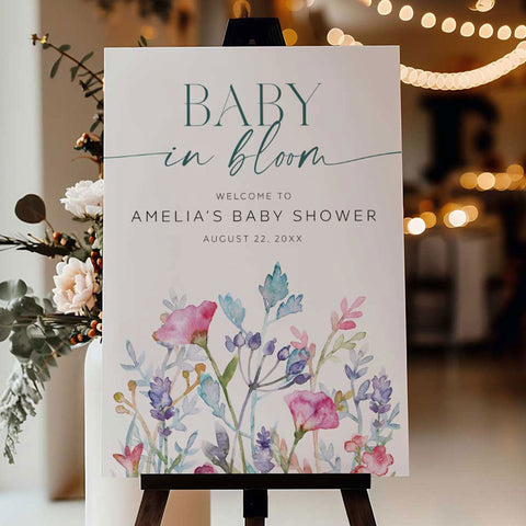 Baby In Bloom Welcome Sign