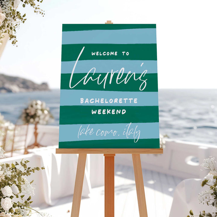 Lake Como Bachelorette Welcome Sign