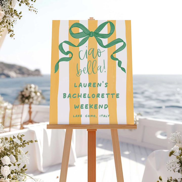 Italian Yellow Bridal Shower Welcome Sign