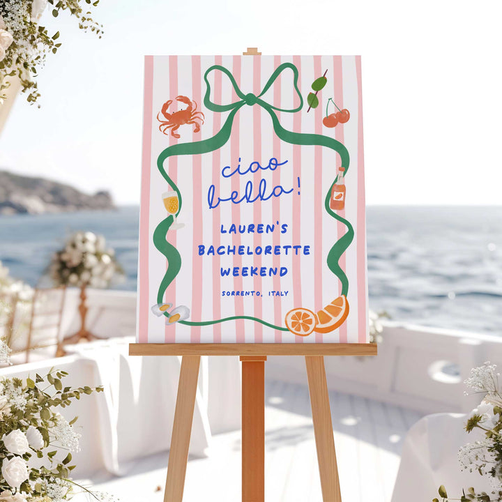 Ciao Bella Bridal Shower Welcome Sign