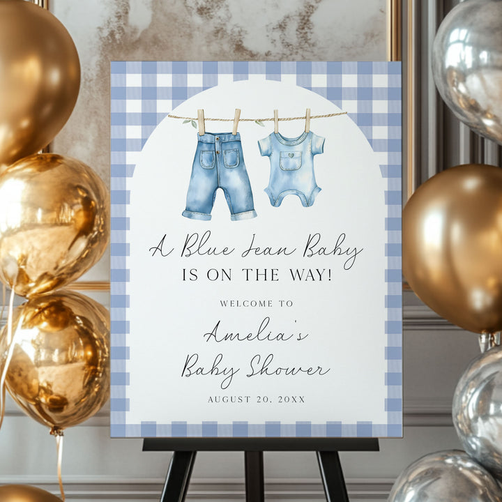Blue Jean Baby Arch Welcome Sign