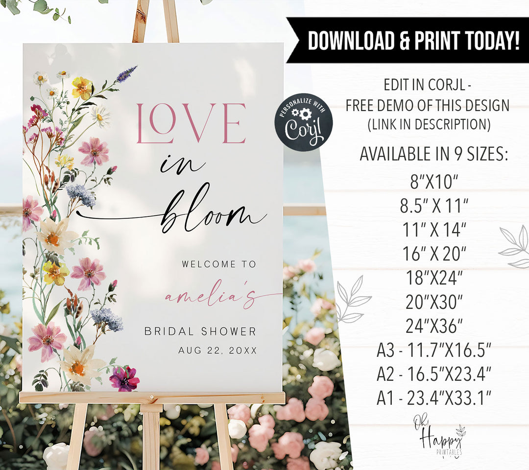 Wildflower Bloom Welcome Sign