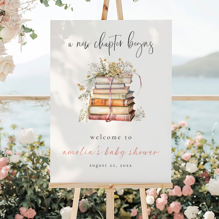 Simple Floral New Chapter Welcome Sign