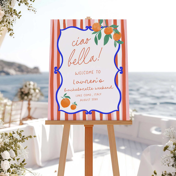 Italian Style Bridal Shower Welcome Sign