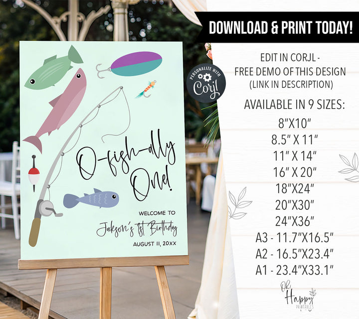 O-Fish-Ally One Modern Welcome Sign