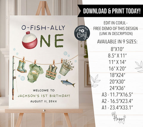 O-Fish-Ally One Fishing Line Welcome Sign