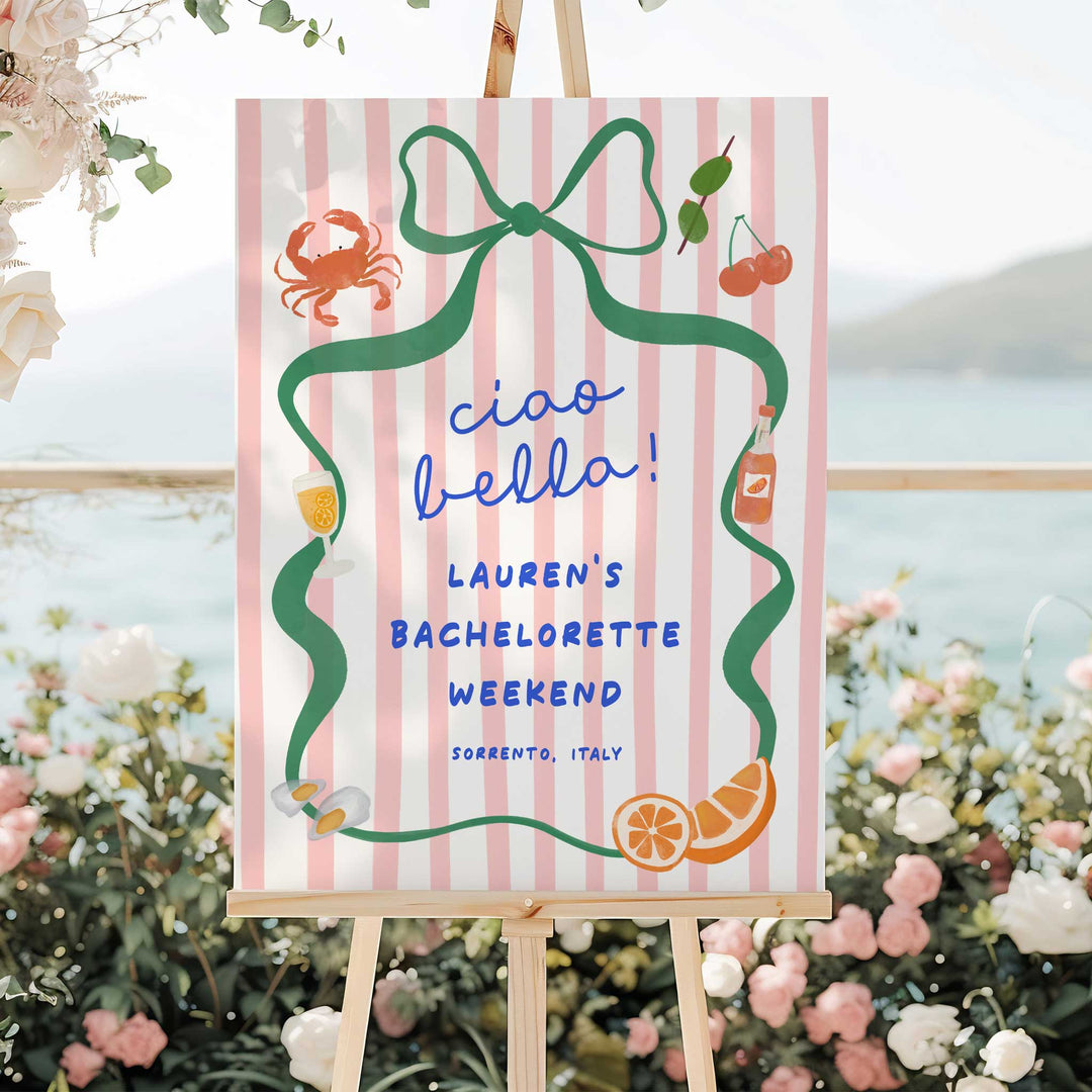 Ciao Bella Bridal Shower Welcome Sign