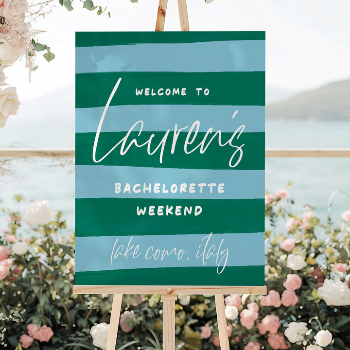 Lake Como Bachelorette Welcome Sign
