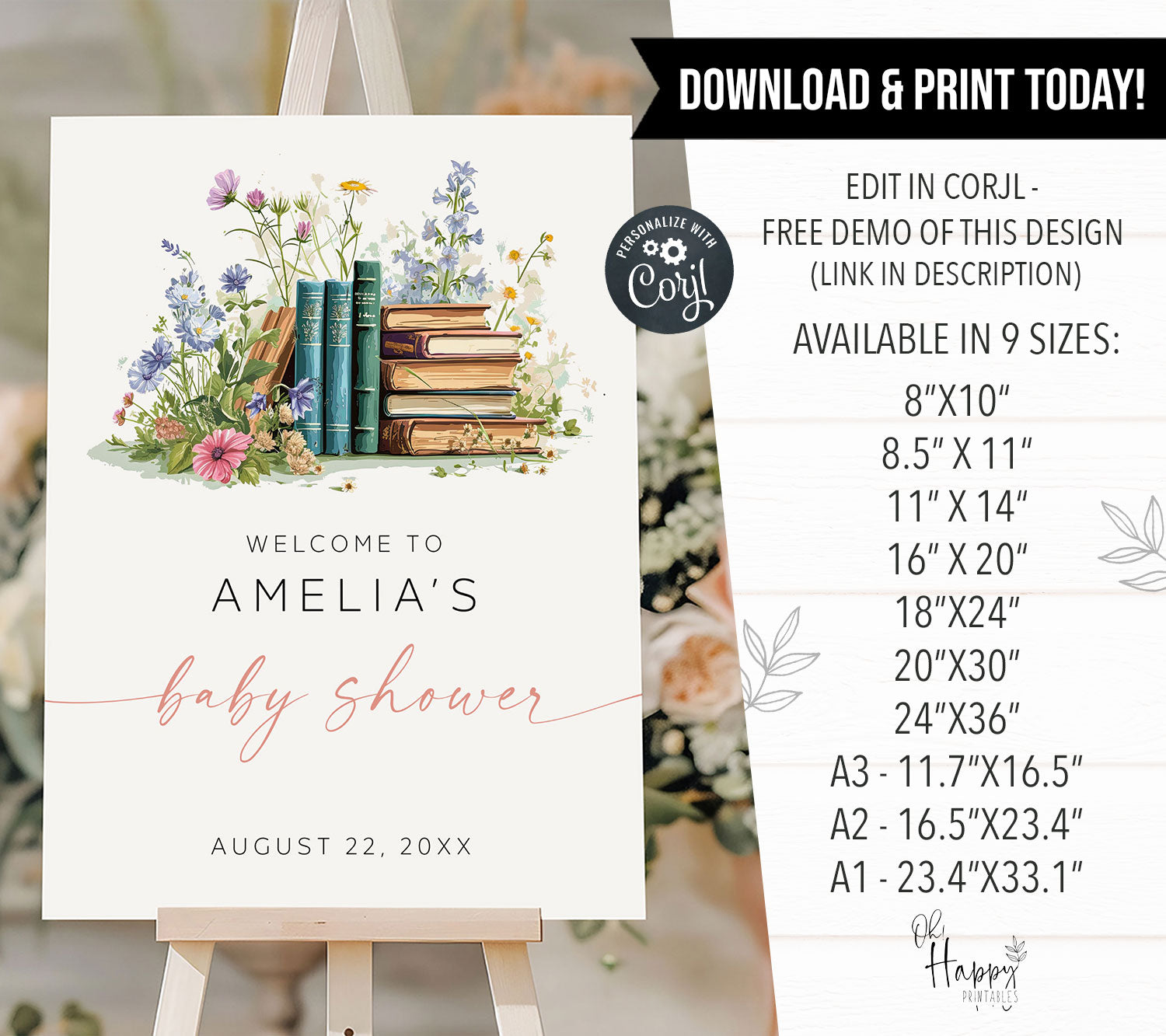 First Chapter Welcome Sign Watercolour New Chapter Welcome Sign Editable Template – OhHappyPrintables