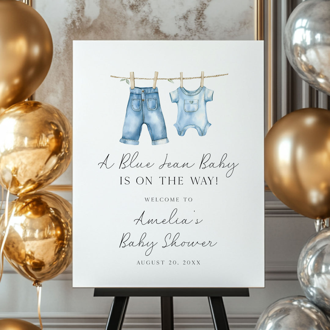 Blue Jean Baby Simple Welcome Sign