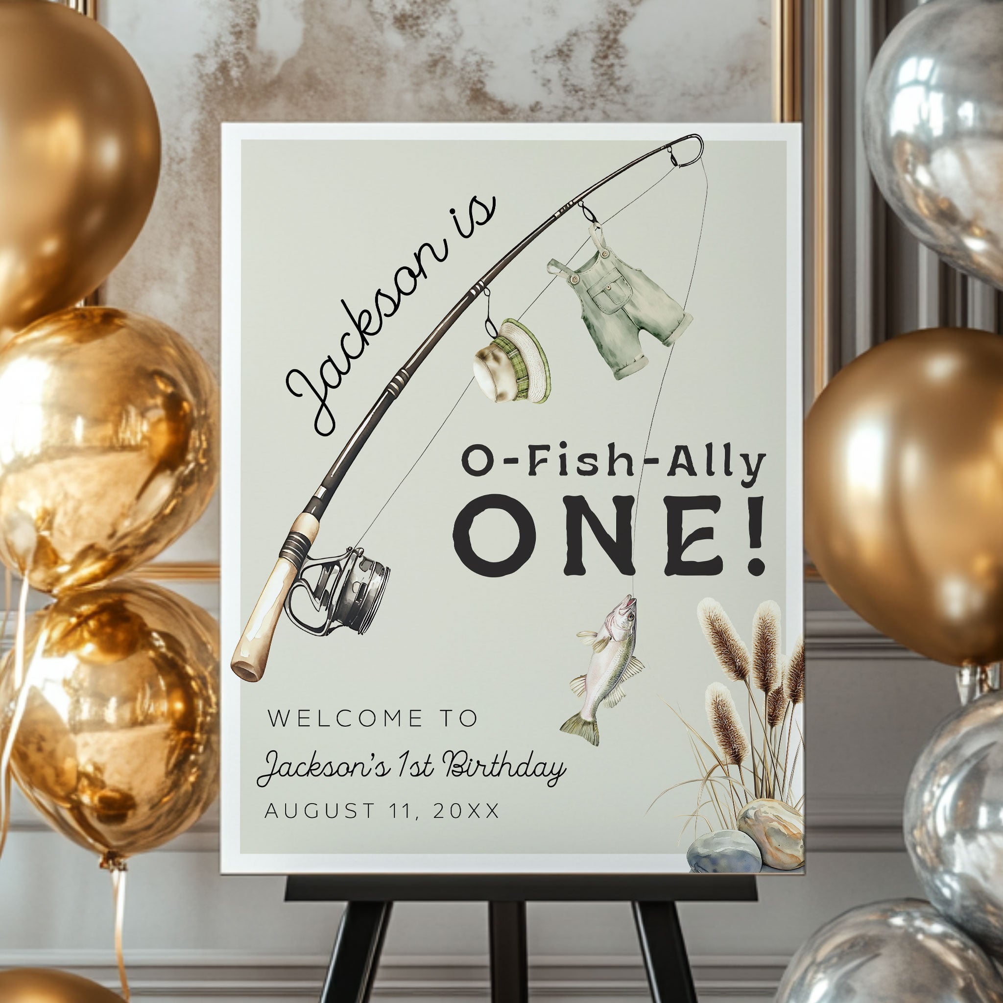 Welcome Tooffish O-Fish-Ally One Rod Editable Welcome Sign Template – OhHappyPrintables