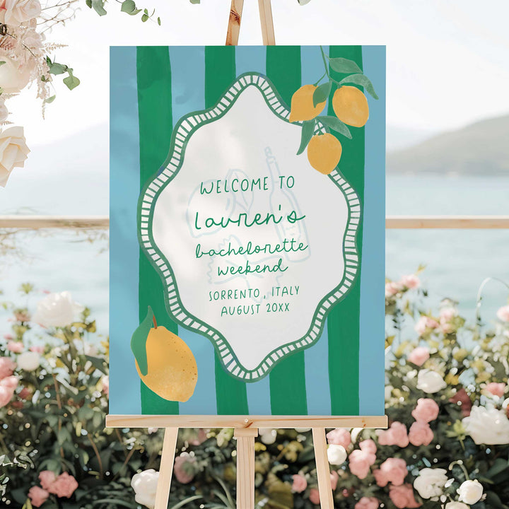 Mediterranean Bridal Shower Welcome Sign